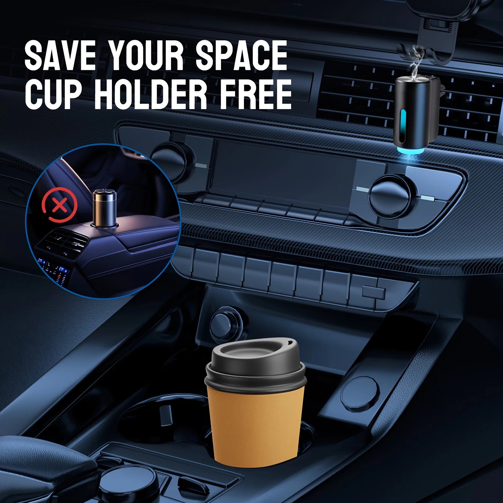 Car Air Freshener Electric Auto Aroma Diffuser Car Air Vent Essential Oil Mist Humidifier Fragrance Diffuser Aromatherapy