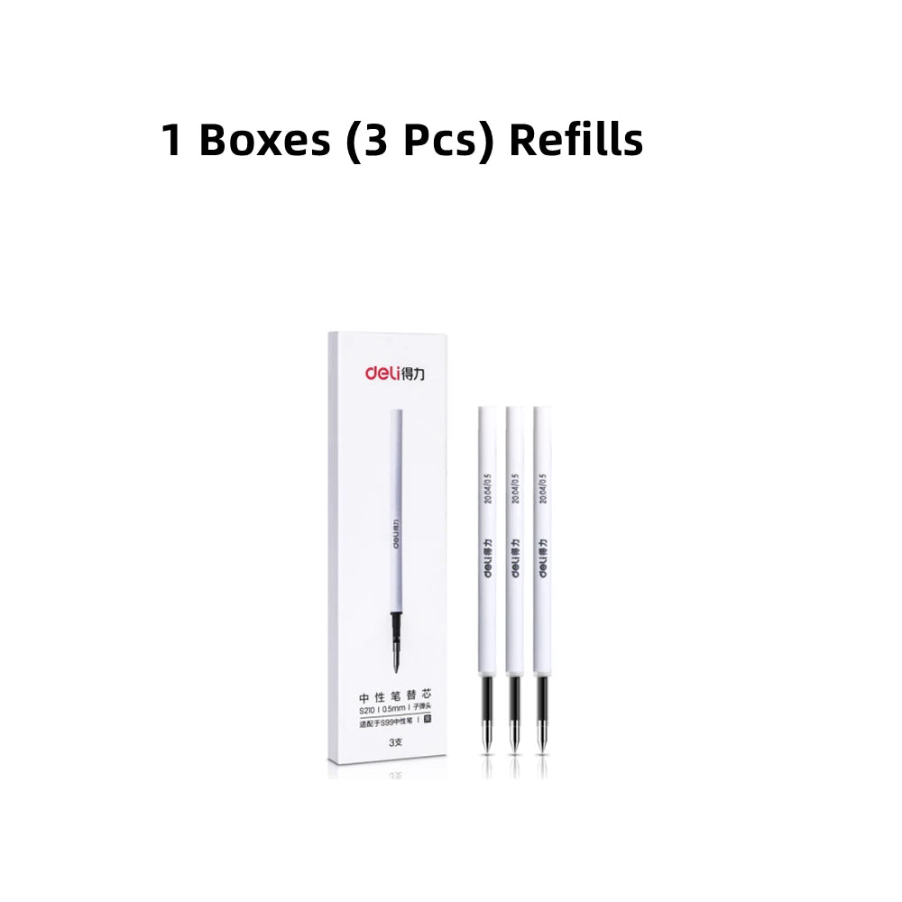 DELI Metal Sign Pen 0.5mm Gel Ink Pens Golden Silver Color Metallic Writing Pen Office Supplies
