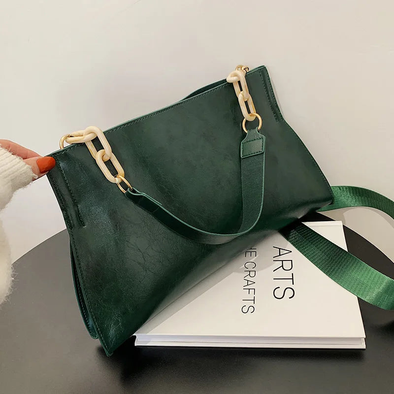 2024 New Design Handbags Women Shoulder Bag Soft Synthetic Leather Crossbody Large Capacity Fashion Female Underarm Bags - Tasawoq