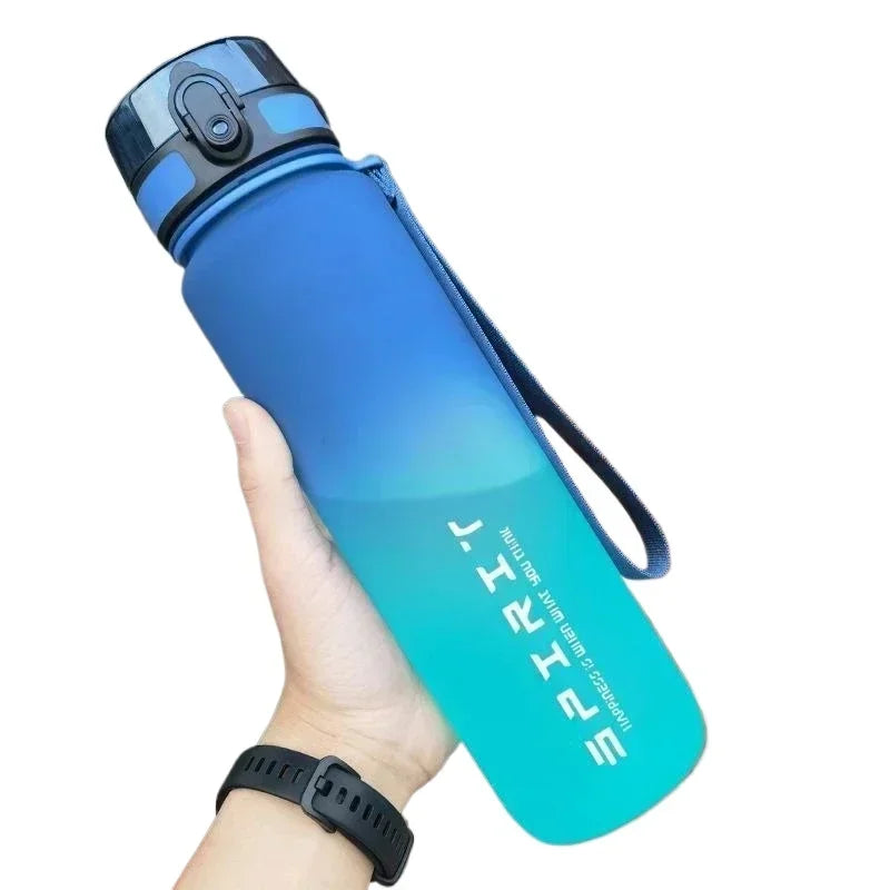 500ML/650ML/1000ML Sports Water Bottle Leak Proof Colorful Plastic Cup Drinking Outdoor Travel Portable Gym Fitness Jugs - Tasawoq