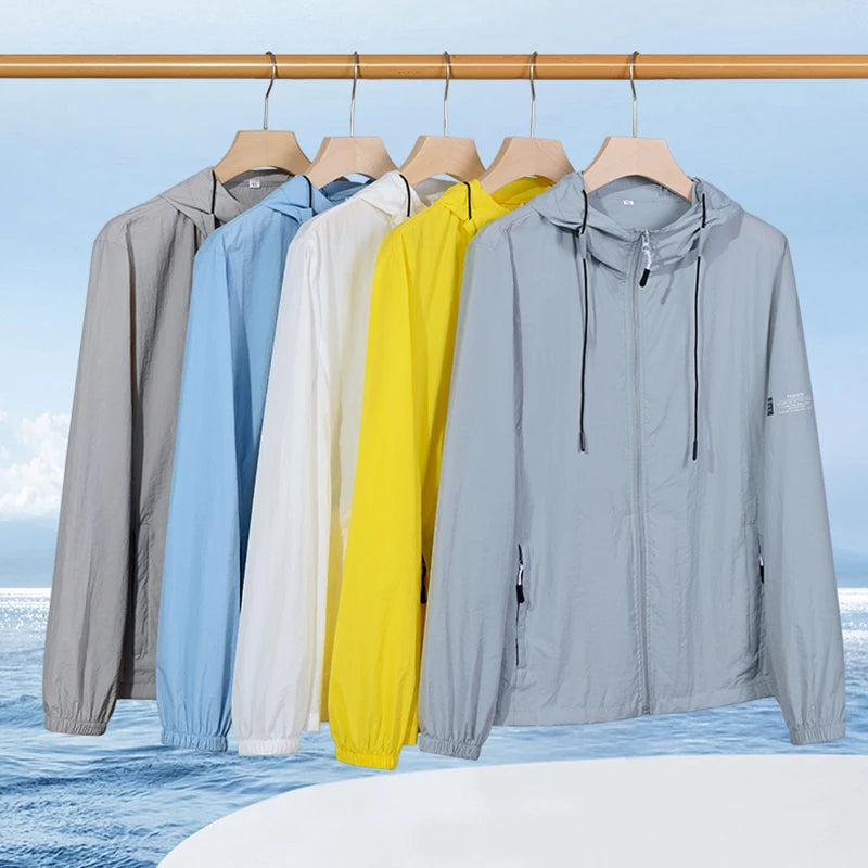2025 Summer Hooded Jacket Men Women Sun Protection Clothing Fishing Hunting Clothes Quick Dry Skin Windbreaker - Tasawoq