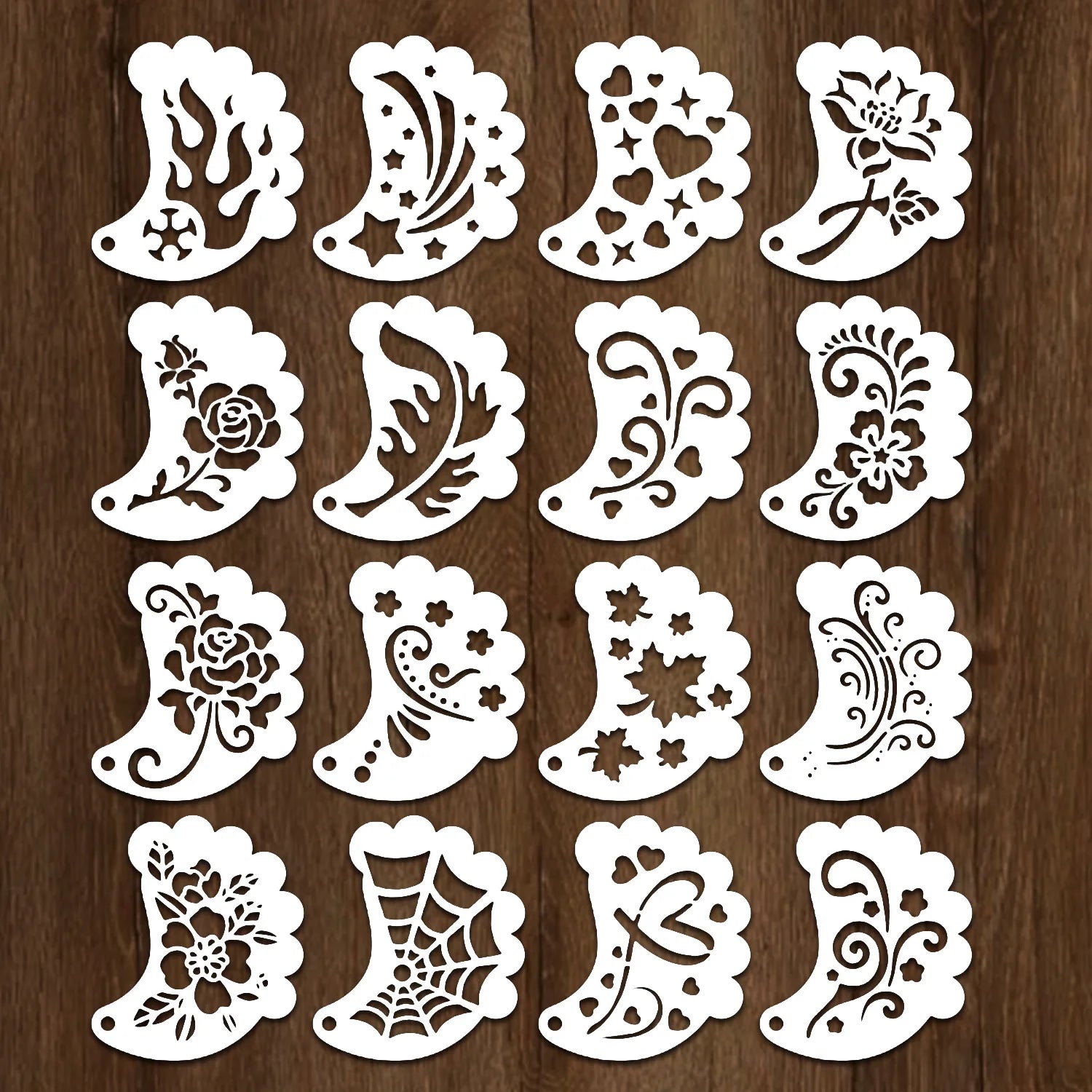 Face Paint Stencils Professional Body Art Paint Stencils Reusable For Adults Kids Easily Use Templates For Parties Makeup Tools - Tasawoq