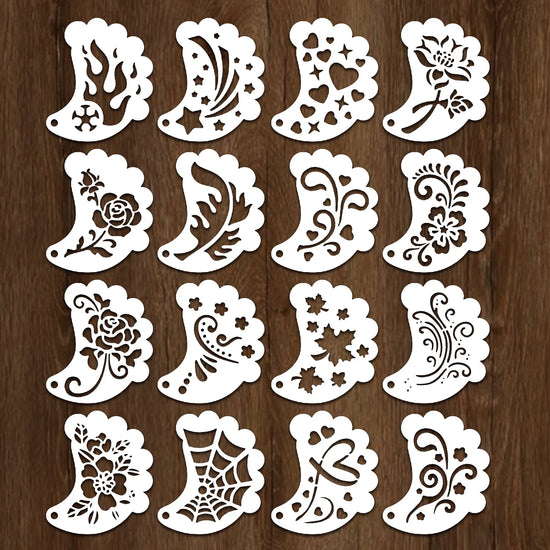 Face Paint Stencils Professional Body Art Paint Stencils Reusable For Adults Kids Easily Use Templates For Parties Makeup Tools - Tasawoq