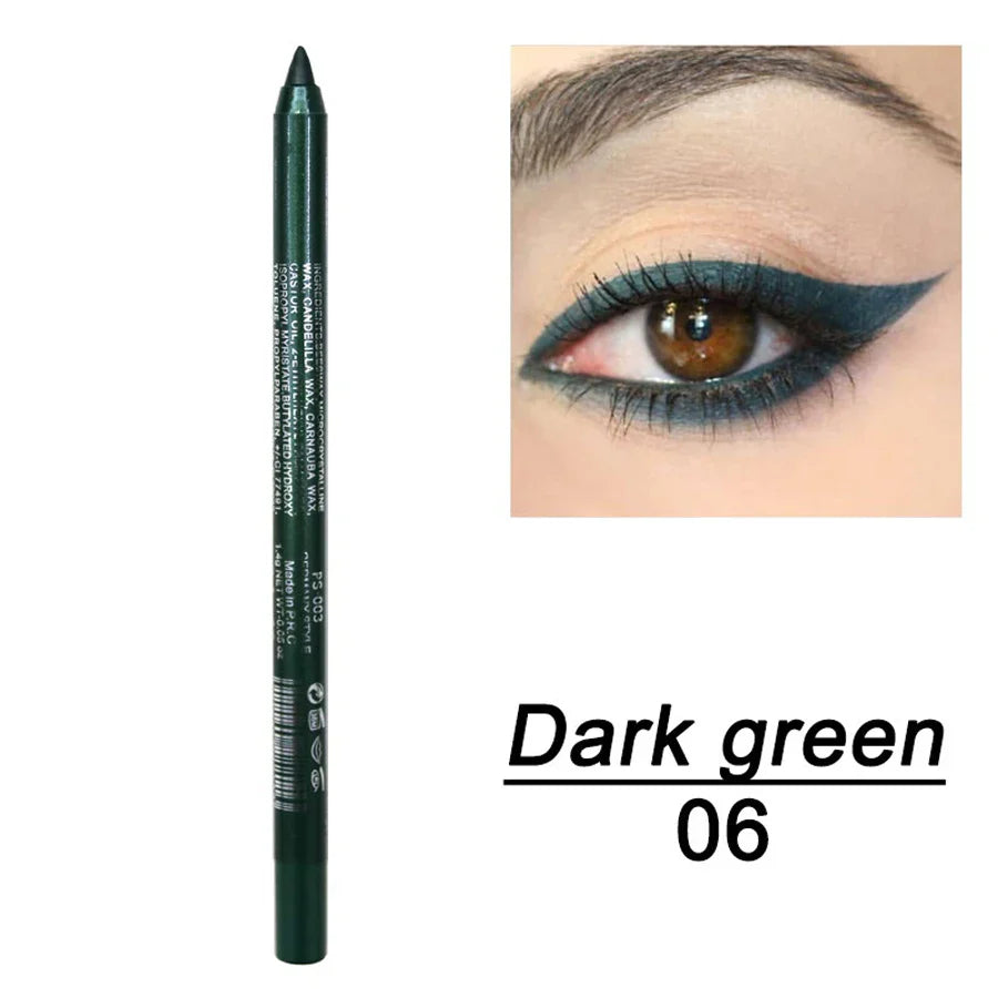 14-Color Colourful Eyeliner Pen, High Pigmented Pearly Shimmer Metallic Smokey Punk Gothic Style Eyeliner, Long Lasting Waterpro - Tasawoq