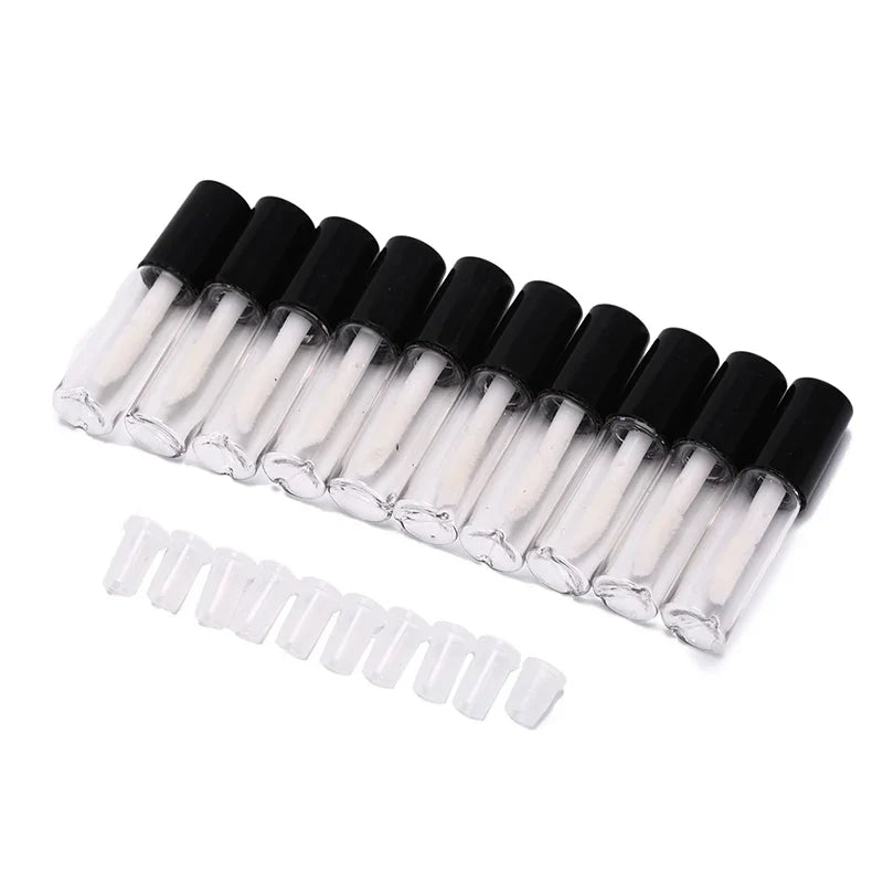 10pcs 1.2ML Empty Lip Gloss Tube Plastic Refillable Bottles Liquid Lipstick Container lipgloss Sample Bottle - Tasawoq