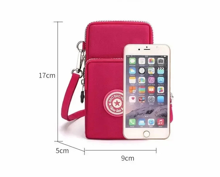 Portable Shoulder Bags Nylon Waterproof Women Mobile Phone Bags Mini Female Messenger Purse Lady Wallet Female CrossBody Bag - Tasawoq