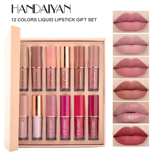 10/6 PCS Lipstick Set Matte Nude Liquid Lip Stain Makeup for women Non stick Cup Lip Gloss Waterproof Long lasting Cosmetics - Tasawoq