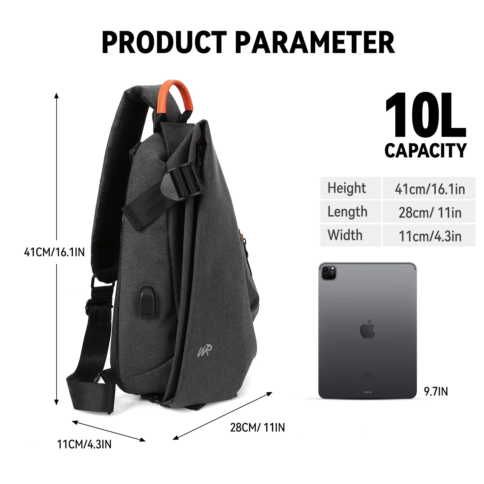 Anti-Theft Crossbody Sling Bag for Men Women,Small Backpack One Shoulder Bag, Chest Bag Sling Backpack for Hiking Biking Travel - Tasawoq
