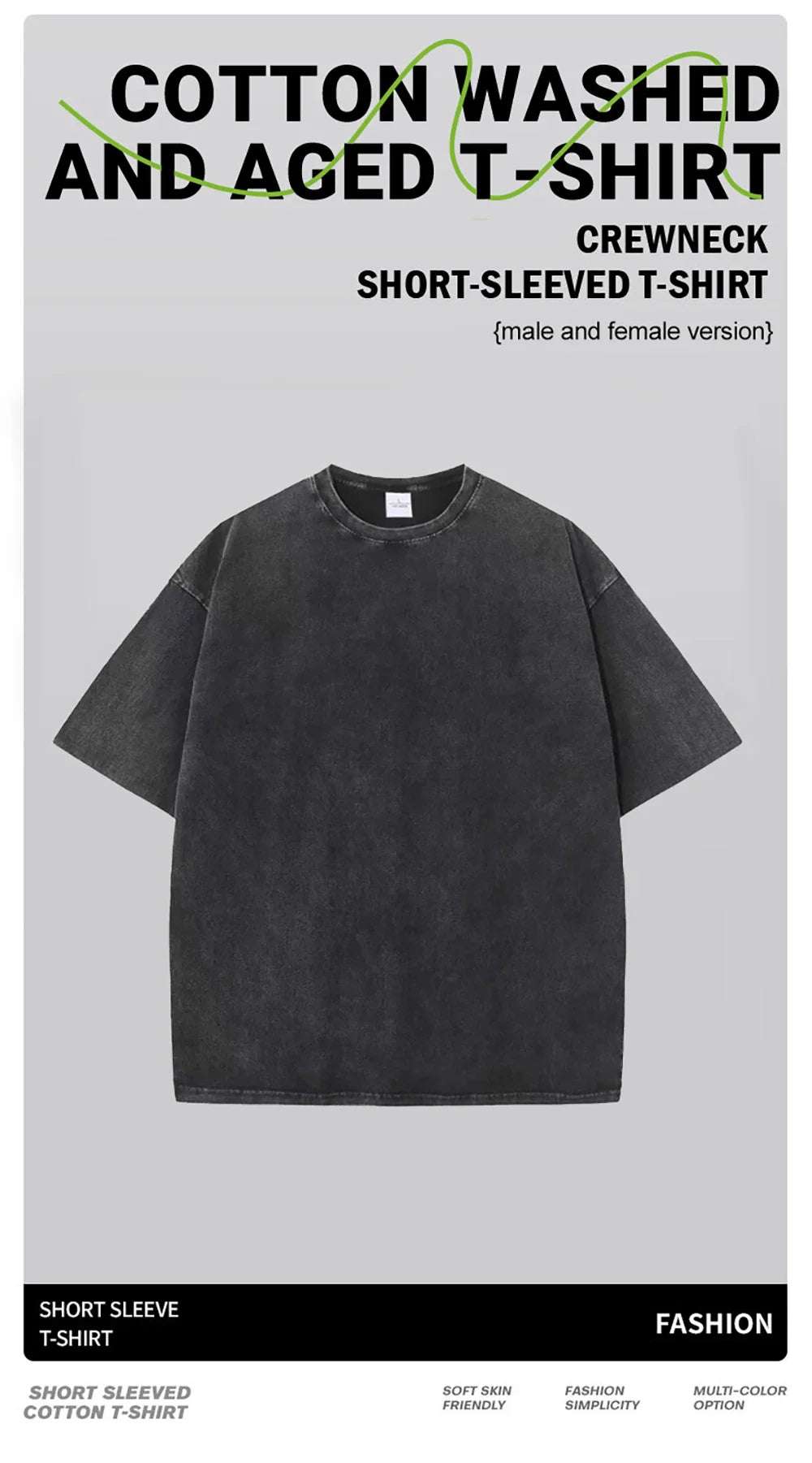 Vintage Snowflake Point Solid Color T-Shirts For Men Women 100% Cotton Short Sleeve Wash With Old Water Street Hip Hop Tee Shirt - Tasawoq