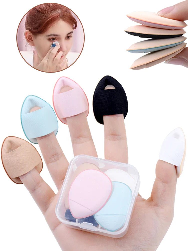 5/10Pcs Mini Finger Puff Foundation Small Air Cushion Powder Sponge Face Concealer BB Cream Cosmetic Applicator Makeup Tools - Tasawoq