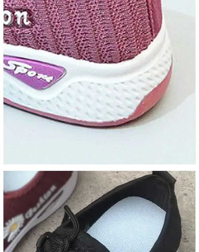 Adult sneakers, women's light running shoes, net shoes, comfortable soft soled sneakers, women's breathable casual single shoes - Tasawoq