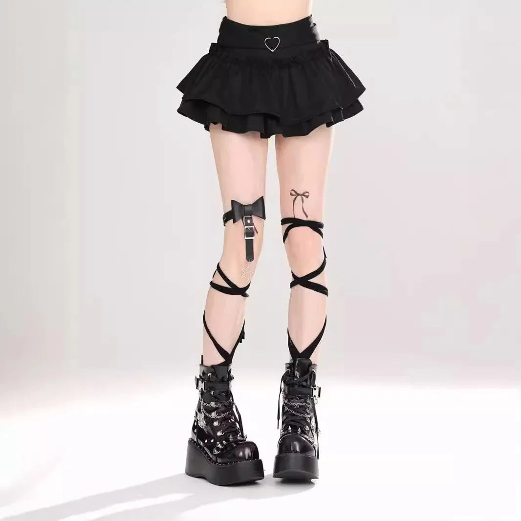 Pink A- line Mini Skirt Women's Summer 2024 New Style Puffy Slimming Cake Skirt A- line Pleated Dress Lightweight Fashion - Tasawoq