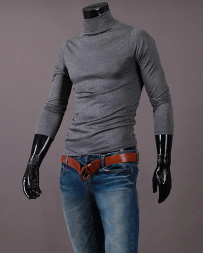 Thermal Underwear Tops Men Winter Clothes Thermal Shirt Autumn Men's Winter Tights High Neck Thin Slim Fit Long Sleeve T-shirt - Tasawoq