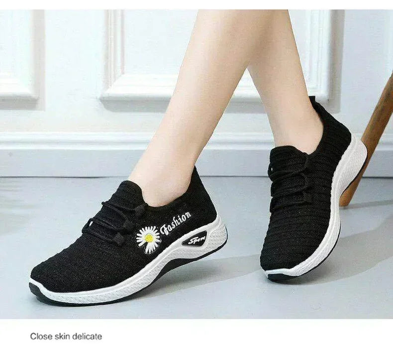 Adult sneakers, women's light running shoes, net shoes, comfortable soft soled sneakers, women's breathable casual single shoes - Tasawoq