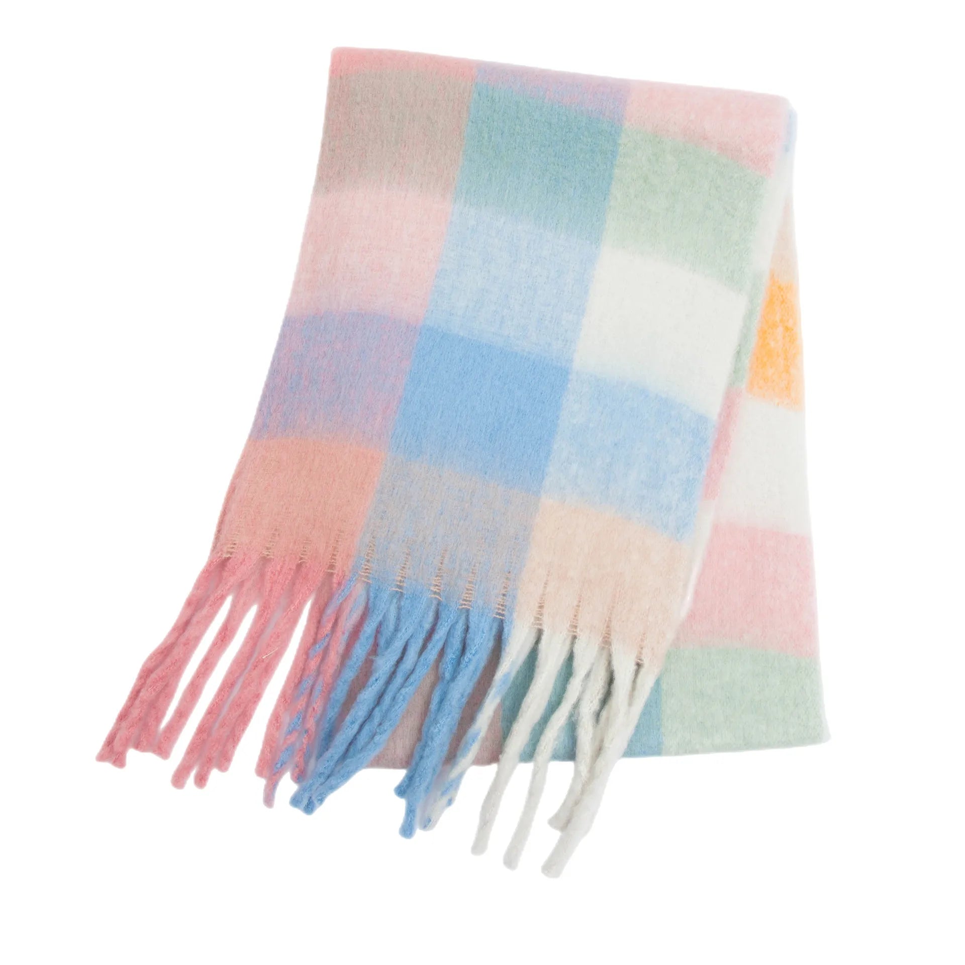 2025 Winter Thick Warm Scarf Women Cashmere Shawl and Wraps Pashmina Neckerchief Bufanda Female Rainbow Hairy Tessel Echarpe New - Tasawoq