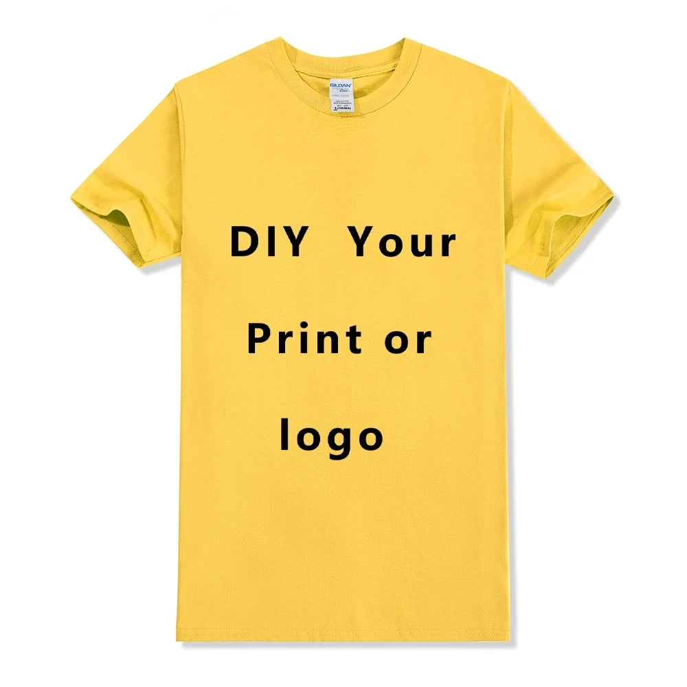 Custom T shirt Women Men Customised Printed 100% Cotton Short Sleeve Your Logo Photo Brand Text Tee Personalize Graphic Clothing - Tasawoq