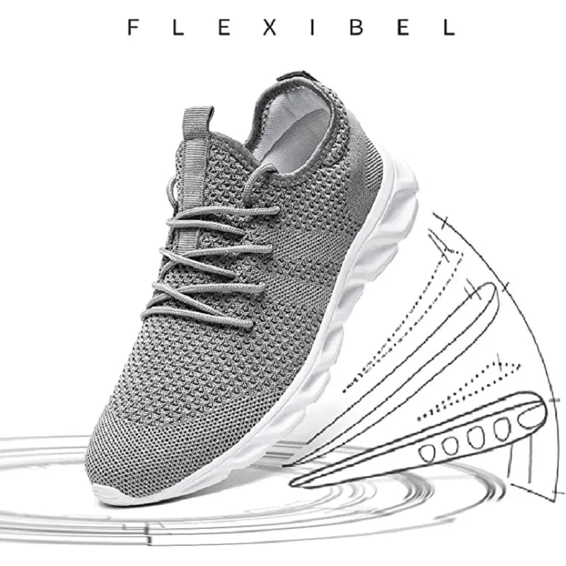 Men Casual Sport Shoes Light Sneakers White Outdoor Breathable Mesh Black Running Shoes Athletic Jogging Tennis Shoes - Tasawoq