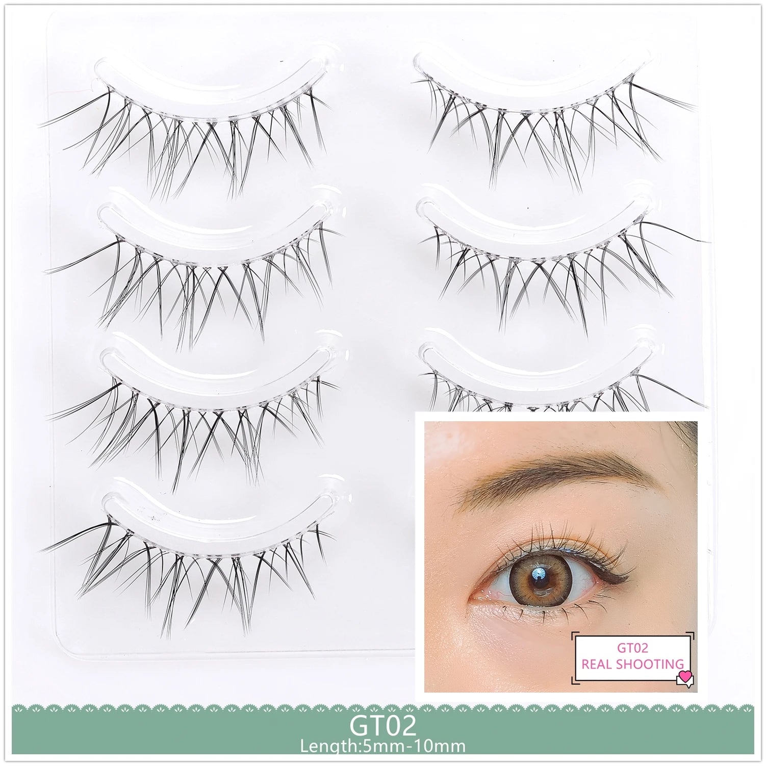 4pairs Natural False Eyelashes Thin Band Hand Made Short Lighter Eyelash Cosplay Korean Fashion Wispy Extension Makeup Tools - Tasawoq