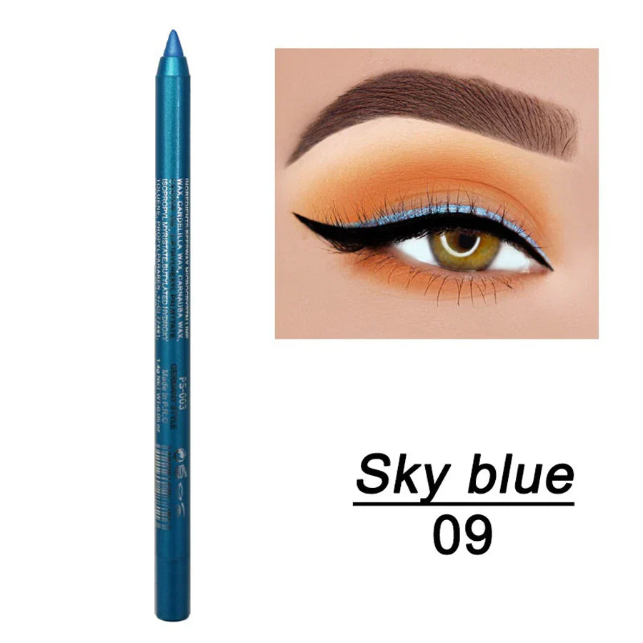 14-Color Colourful Eyeliner Pen, High Pigmented Pearly Shimmer Metallic Smokey Punk Gothic Style Eyeliner, Long Lasting Waterpro - Tasawoq