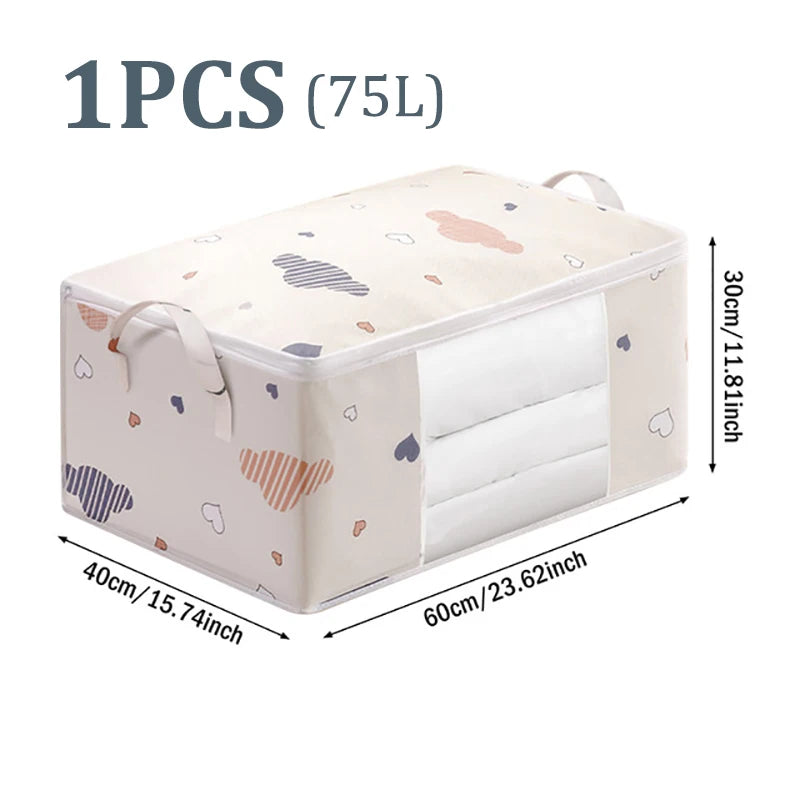 Quilt Clothes Big Capacity Storage Bag Quilt Bedding Storage Closet Organizer Wardrobe Organizer Blanket Sorting Bags Dust-proof - Tasawoq