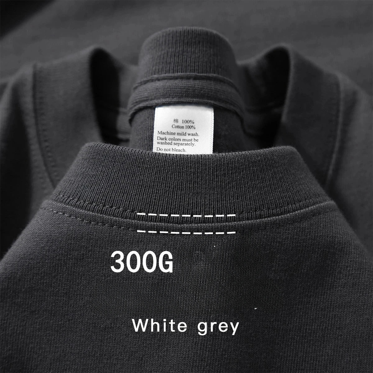 Beige 300g Heavyweight Cotton Short Sleeved T-shirt Summer Round Neck Loose and Base Shirt for Men Women Basic Tee - Tasawoq