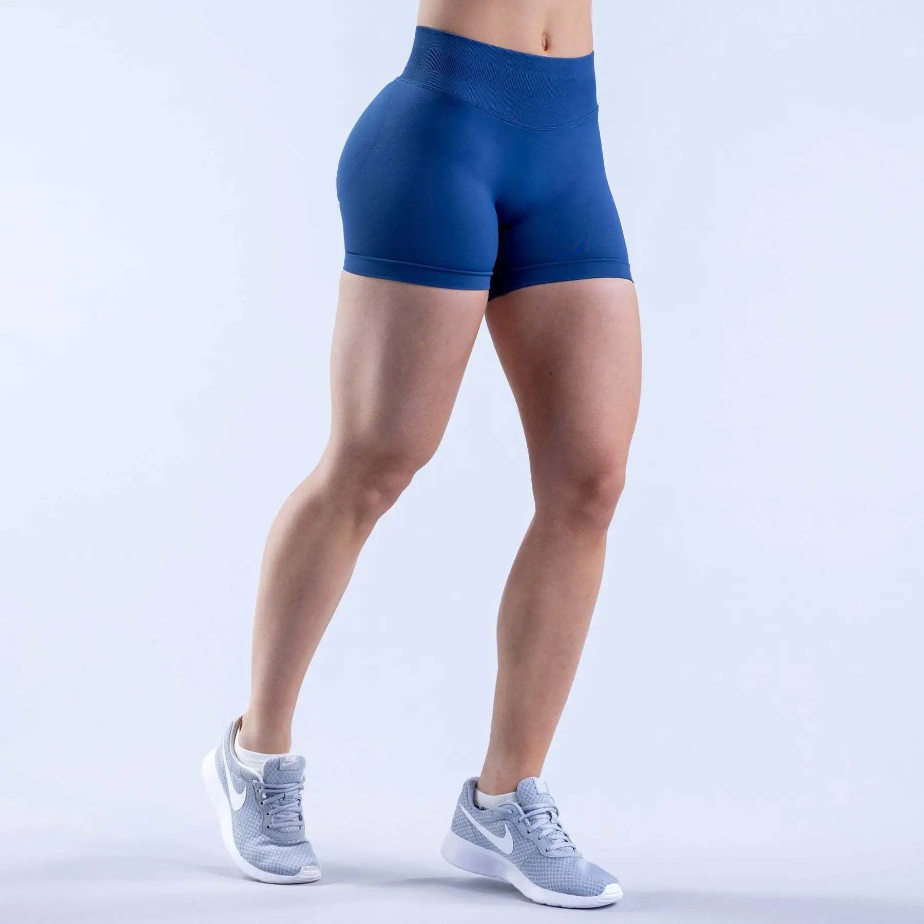 NCLAGEN Women Low Rise Impact Shorts Sports Workout Gym Running Seamless Leggings Scrunch Booty Hip Lifting Yoga Biker Shorts - Tasawoq