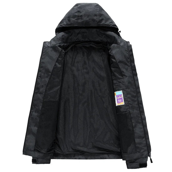 Hooded Hiking Jacket Men Outdoor Bomber Jackets Waterproof Windbreaker 2024 Spring Autumn Sports Casual Cargo Jackets Mens Coats - Tasawoq