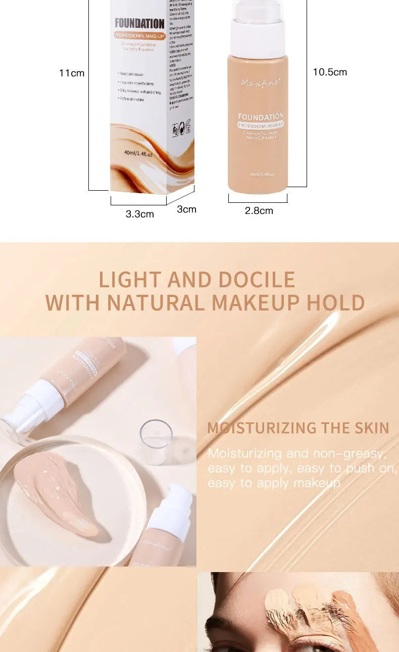 Liquid Foundation Effective Concealer Waterproof Sweat-resistant Makeup Professional Cosmetics - Tasawoq