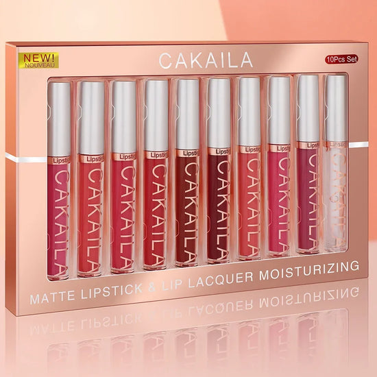 10/6 PCS Lipstick Set Matte Nude Liquid Lip Stain Makeup for women Non stick Cup Lip Gloss Waterproof Long lasting Cosmetics - Tasawoq