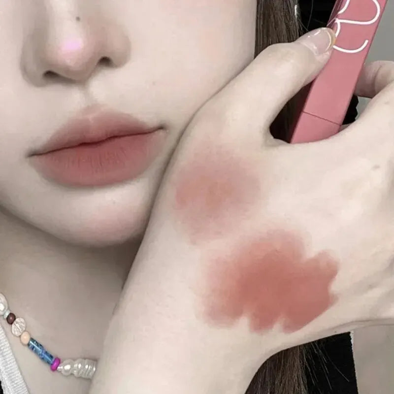 TX010Thin Tube Matte Lipstick, Waterproof and Sweatproof, Does Not Fade Or Remove Makeup, Can Be Used on Both Lips and Cheeks - Tasawoq