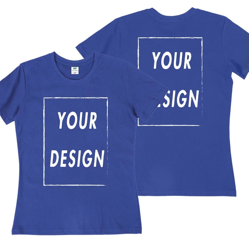 UE Size Custom Team T-shirt for Women, Add Your Own Design in Front and Back, Print and Text, High-quality T-shirt for Men - Tasawoq