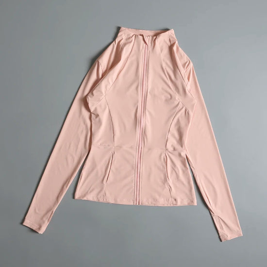 New yoga wear ladies coat round high elastic loose exercise yoga fitness long sleeve stand-up collar yoga tops - Tasawoq