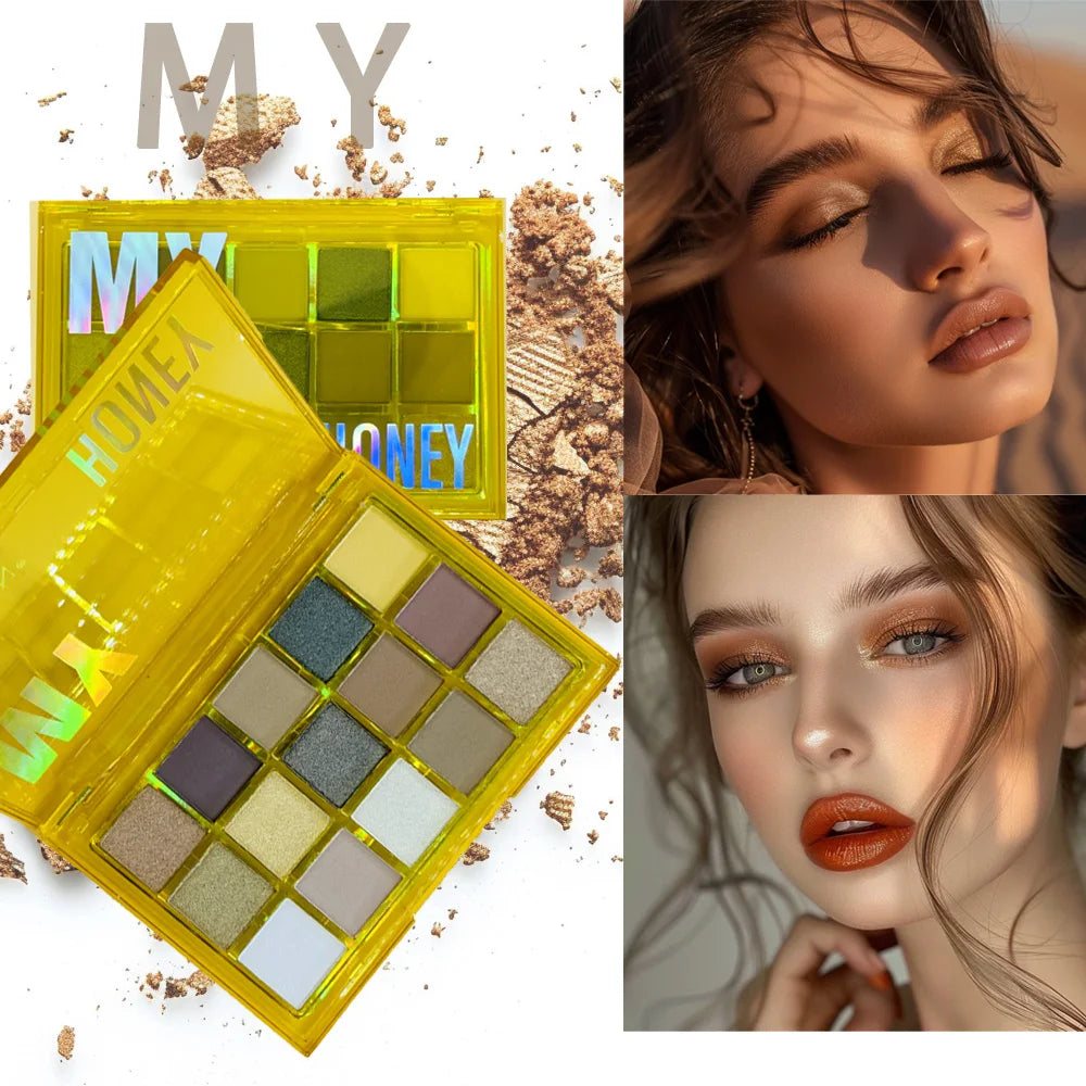 15 Shades Eyeshadow Makeup Palette Shimmer Matte Metallic High Pigmented Neutral Bold Waterproof Eyes Shadow Make Up Set - Tasawoq