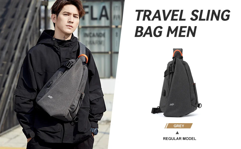 Anti-Theft Crossbody Sling Bag for Men Women,Small Backpack One Shoulder Bag, Chest Bag Sling Backpack for Hiking Biking Travel - Tasawoq