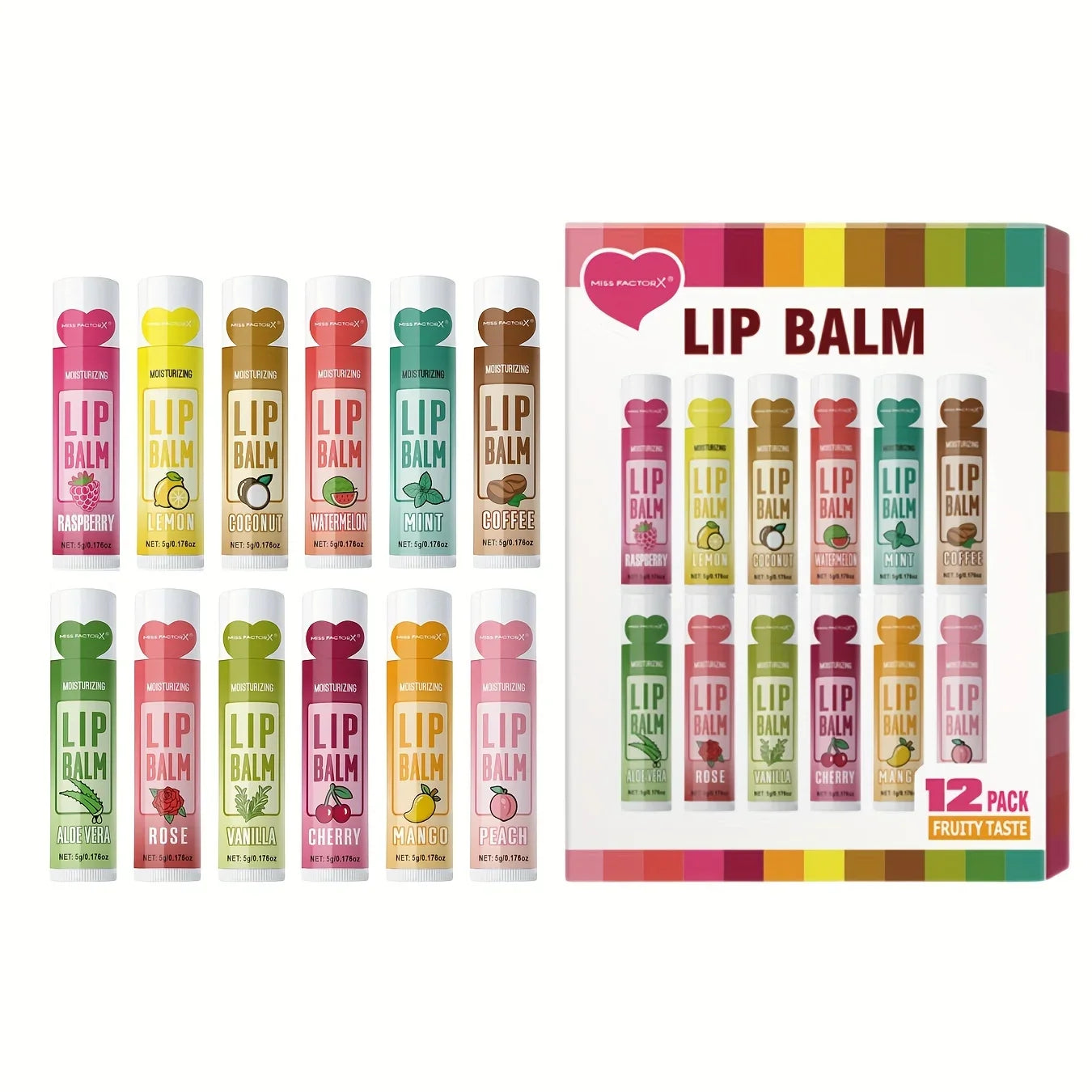 12 PCS/gift lip balm set 5g Deep Moisturizing and long-lasting moisturizing exfoliating to create hydrated lips - Tasawoq