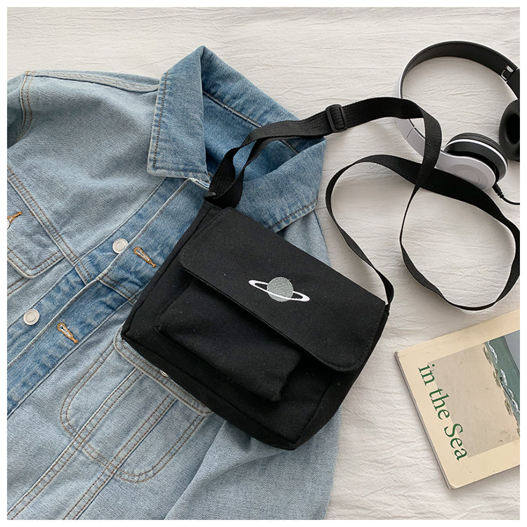 Casual Collage Student Messenger Bag Women Small Bag Canvas Shoulder Bag For Women Print Crossbody Bags Bolsas Sac - Tasawoq