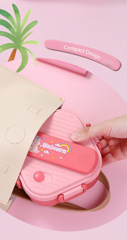3 Grids Unicorn Lunch Box For Children Students Sandwich Fruit Food Storage Container Cartoon Kids Bento Box For School Camping