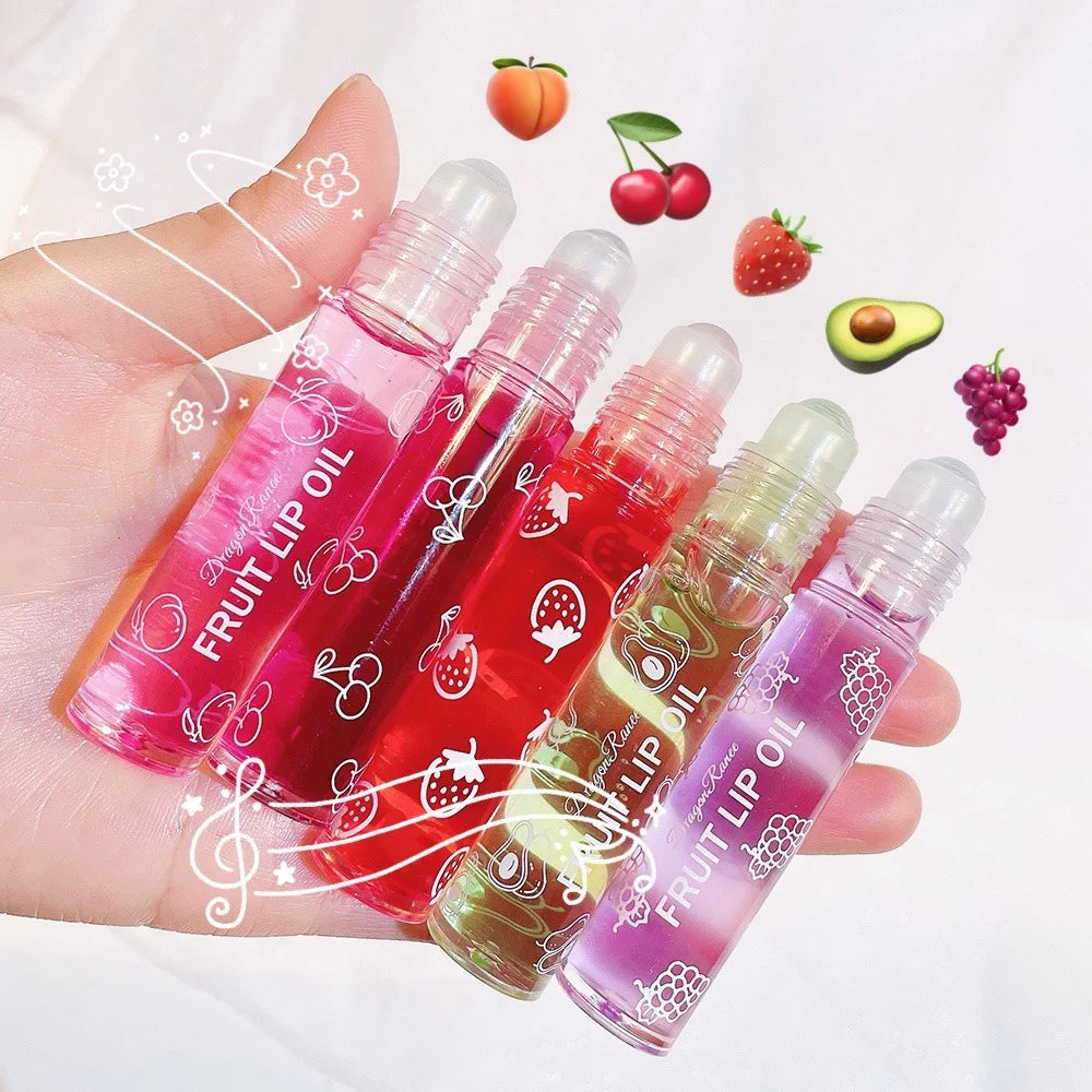 Roll-On Lip Oil, Moisturizing and Hydrating Lip Gloss, Nourishing Lip Balm Liquid for Smooth and Soft Lips, Long-Lasting Shine - Tasawoq
