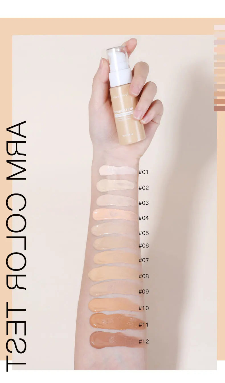 12-color liquid foundation, unparalleled wrinkle relieving and full coverage of high-definition liquid foundation, has a nourish - Tasawoq