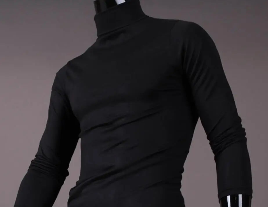 Thermal Underwear Tops Men Winter Clothes Thermal Shirt Autumn Men's Winter Tights High Neck Thin Slim Fit Long Sleeve T-shirt - Tasawoq