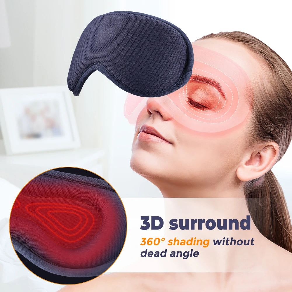 Hot Compress and Massage Eye Mask Electric Heated Eye Massager for Relieve Eye Strain Dark Circles Sleeping Mask Eyeshades - Tasawoq