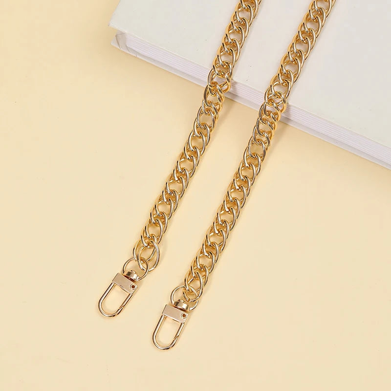 110cm Women Bag Aluminum Chain Color Retaining Gold Diy Simple Chain Metal Wrap Chain Underarm Shoulder Strap Replacement Strap - Tasawoq