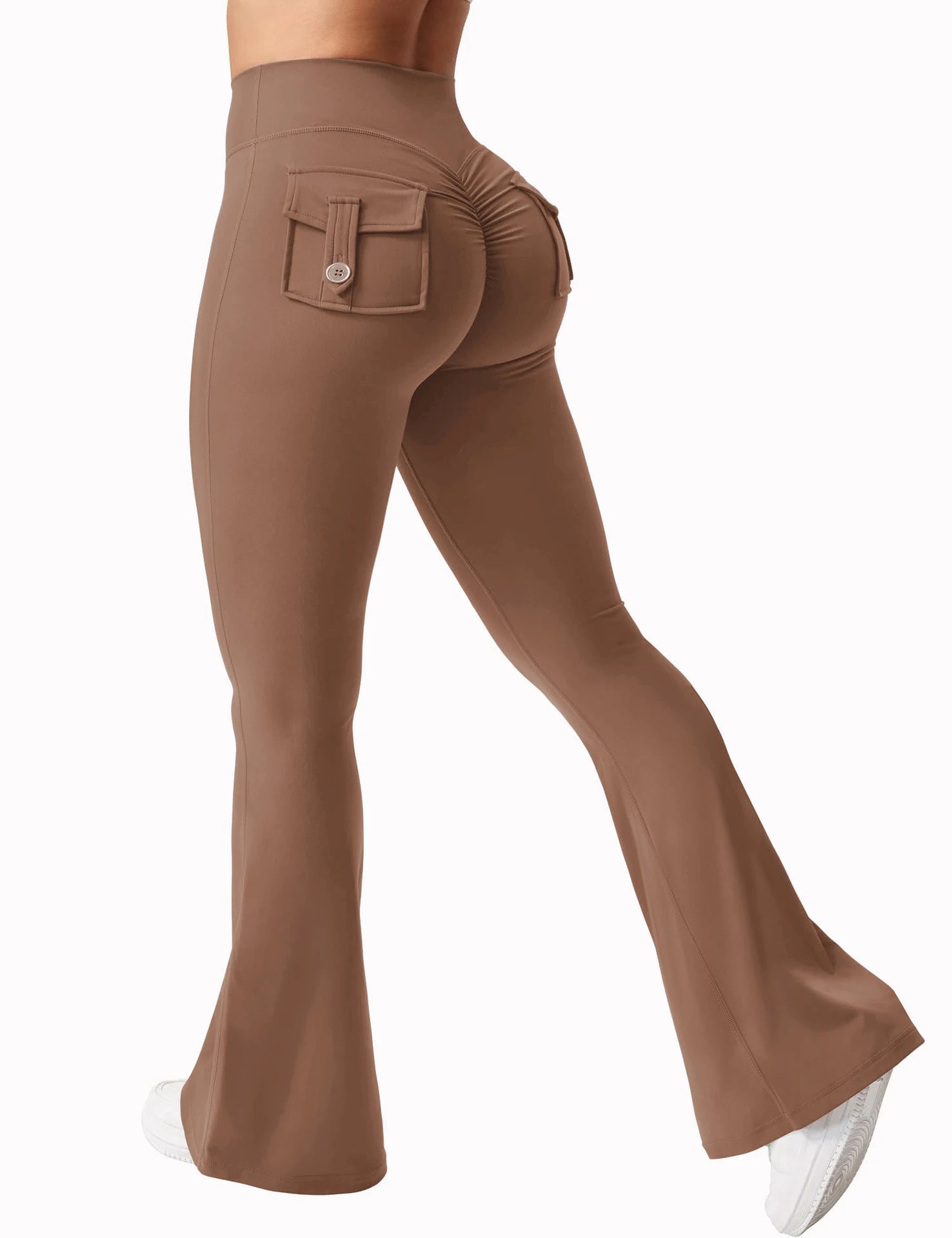 2024 Newest Women Wide Leg High Stretch Yoga Leggings Naked Feeling Compression Fitness Workwear with pockets Yoga Pant ﻿ - Tasawoq