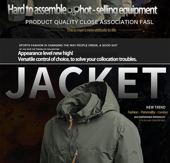 2024 Winter Jacket Fashion Coat Hoodies Camping Hiking Jacket Men's Casual Waterproof Jacket Windbreaker Men Outerwear Clothes - Tasawoq