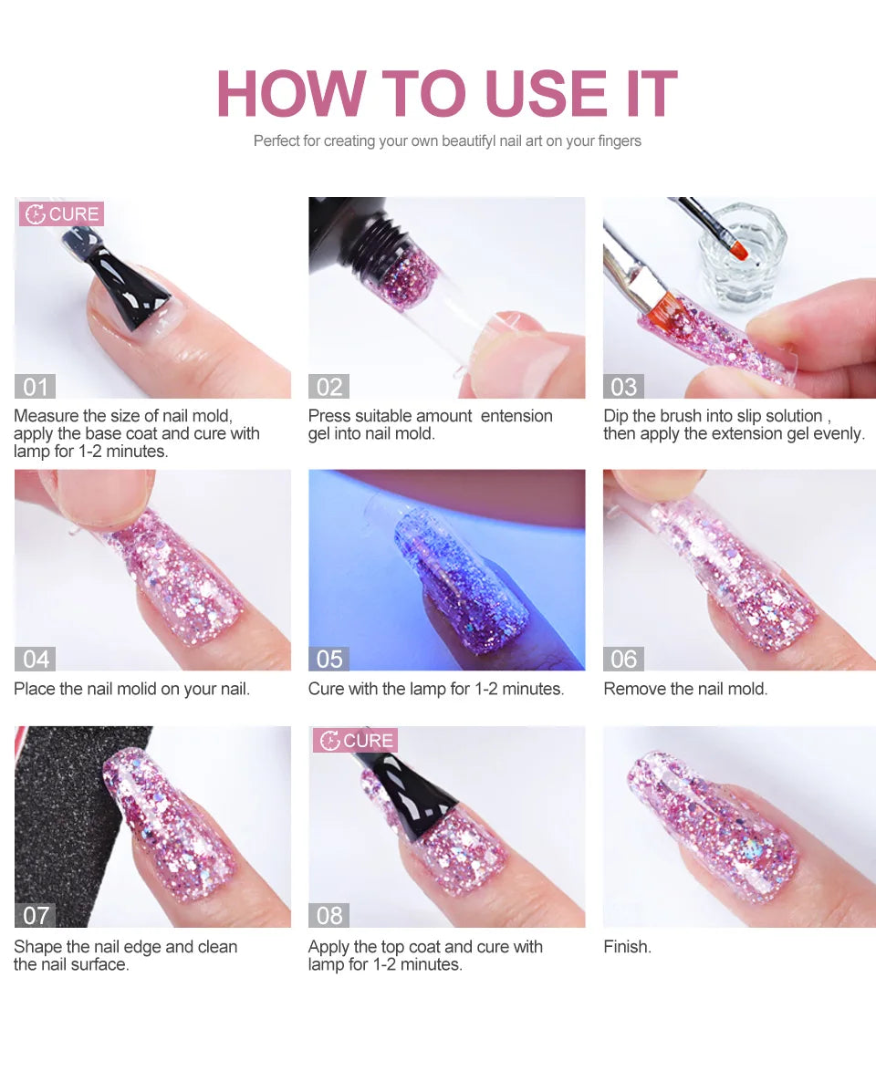 Nail Art Limegirl Kit Poly Nail Gel Extending Soaking Gel Kit Nail Art Acrylic Gel Varnish Kit For Novices Semi Permanent Gel So - Tasawoq