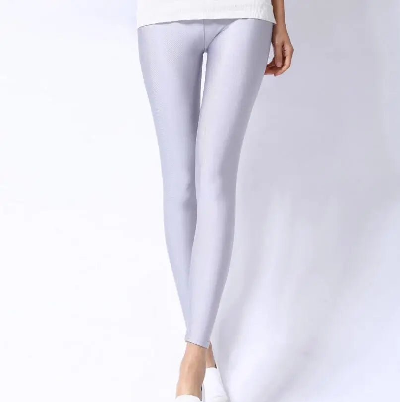 New Spring Solid Candy Neon Leggings for Women High Stretched Female Legging Pants Girl Clothing Leggins Plug Size - Tasawoq