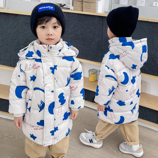 New Girls Boys Down Jacket Winter Coats Children Clothes Hooded Windbreaker Coat For Kids 2-7 Years Cotton Warm Outerwear - Tasawoq