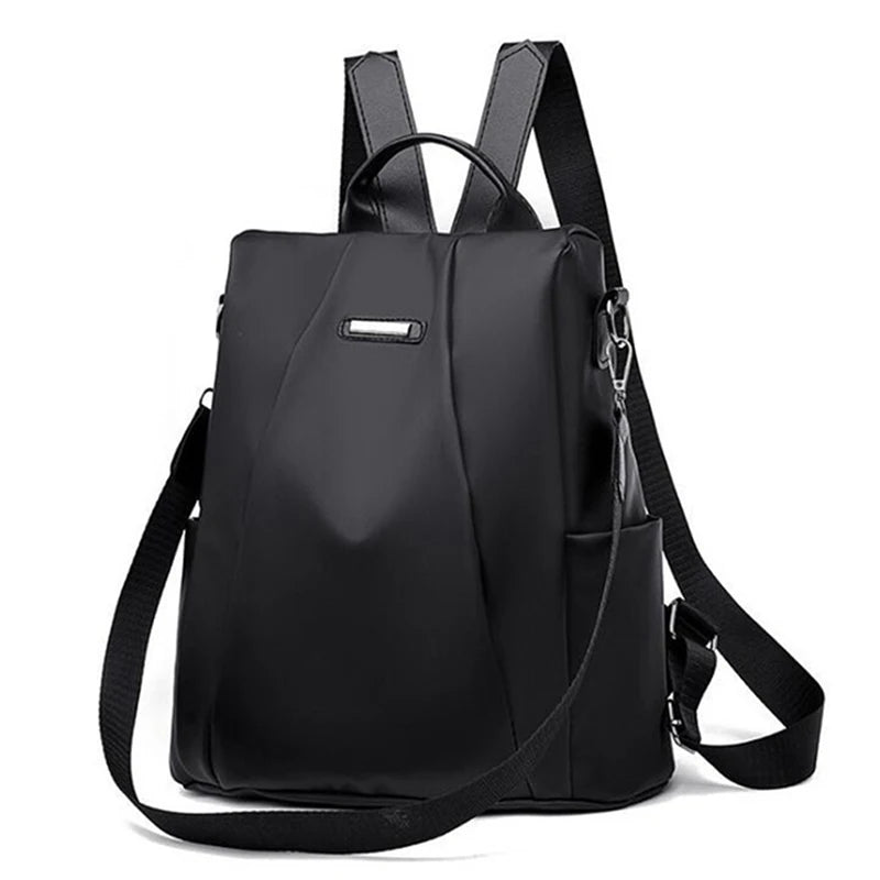 New Women's Multifunction Backpack Casual Solid Color School Bag For Girls Fashion Detachable Strap Travel Shoulder Bag - Tasawoq