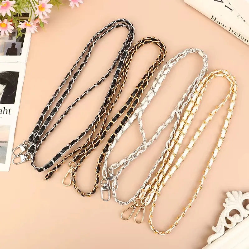 120cm Purse Chain Strap Crossbody Handbag Chains Replacement Leather Shoulder Bag Chain Straps Diy Women Girl Bag Part Accessory - Tasawoq