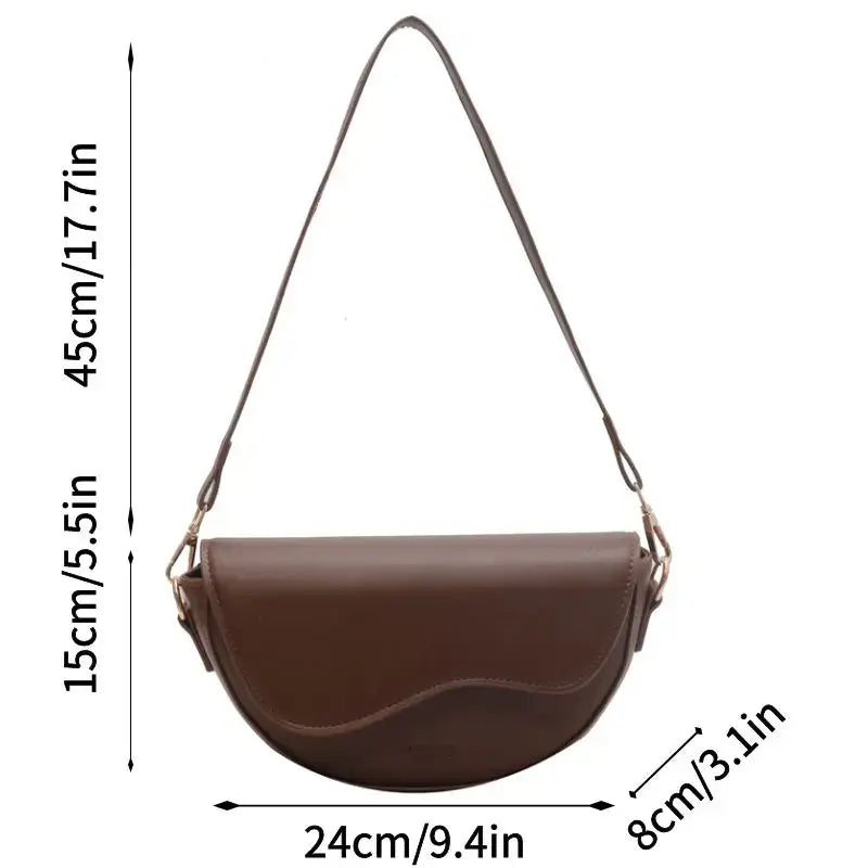 Small Leather Saddle Armpit Bags for Women Summer Chain Shoulder Crossbody Bag Ladies Vintage Underarm Handbags Woman bolsa - Tasawoq
